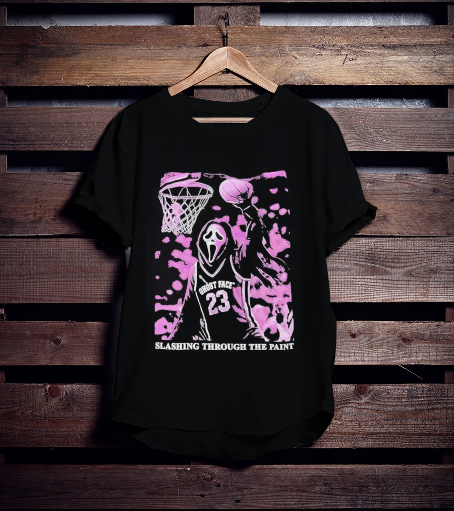 Scream Number 23 Basketball Paint Brush Drip T-Shirt
