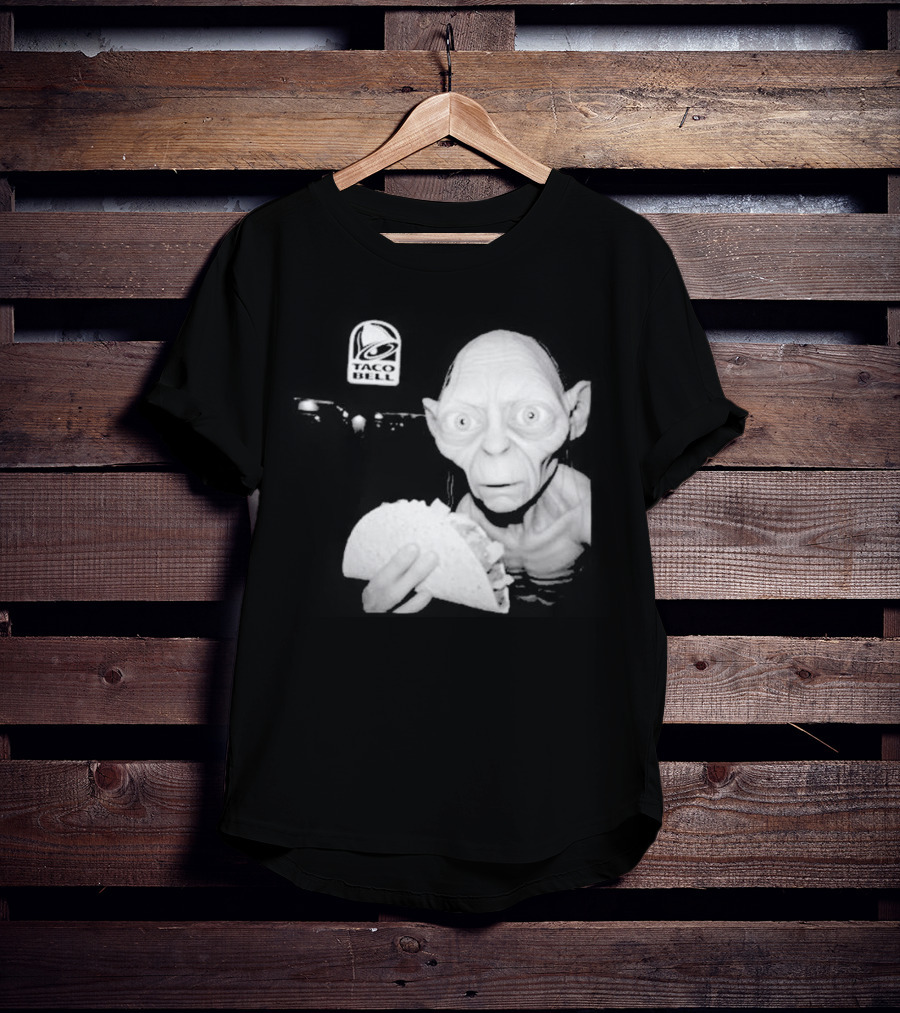 Gollum Taco Bell Mashup Middle Earth Eats Fast Food Iconic Fusion T-Shirt