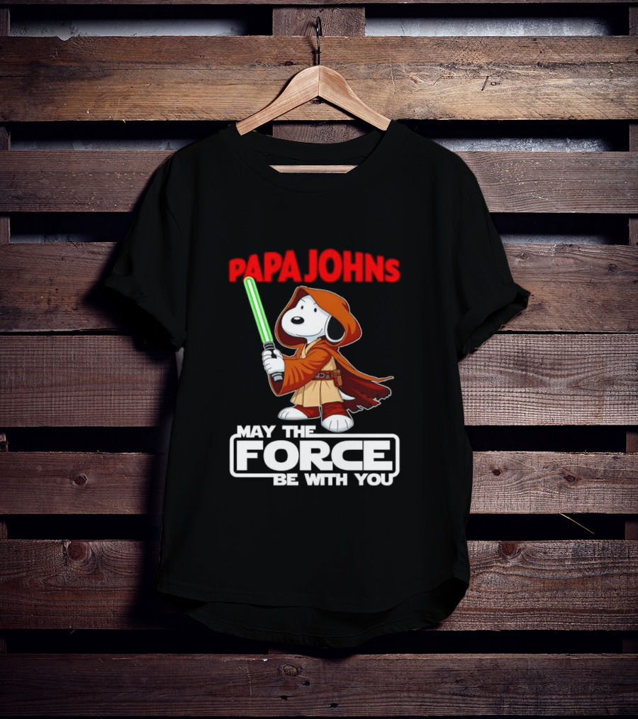 Snoopy Jedi Papa Johns May The Force Be With You Pizza Fan Favorite T-Shirt