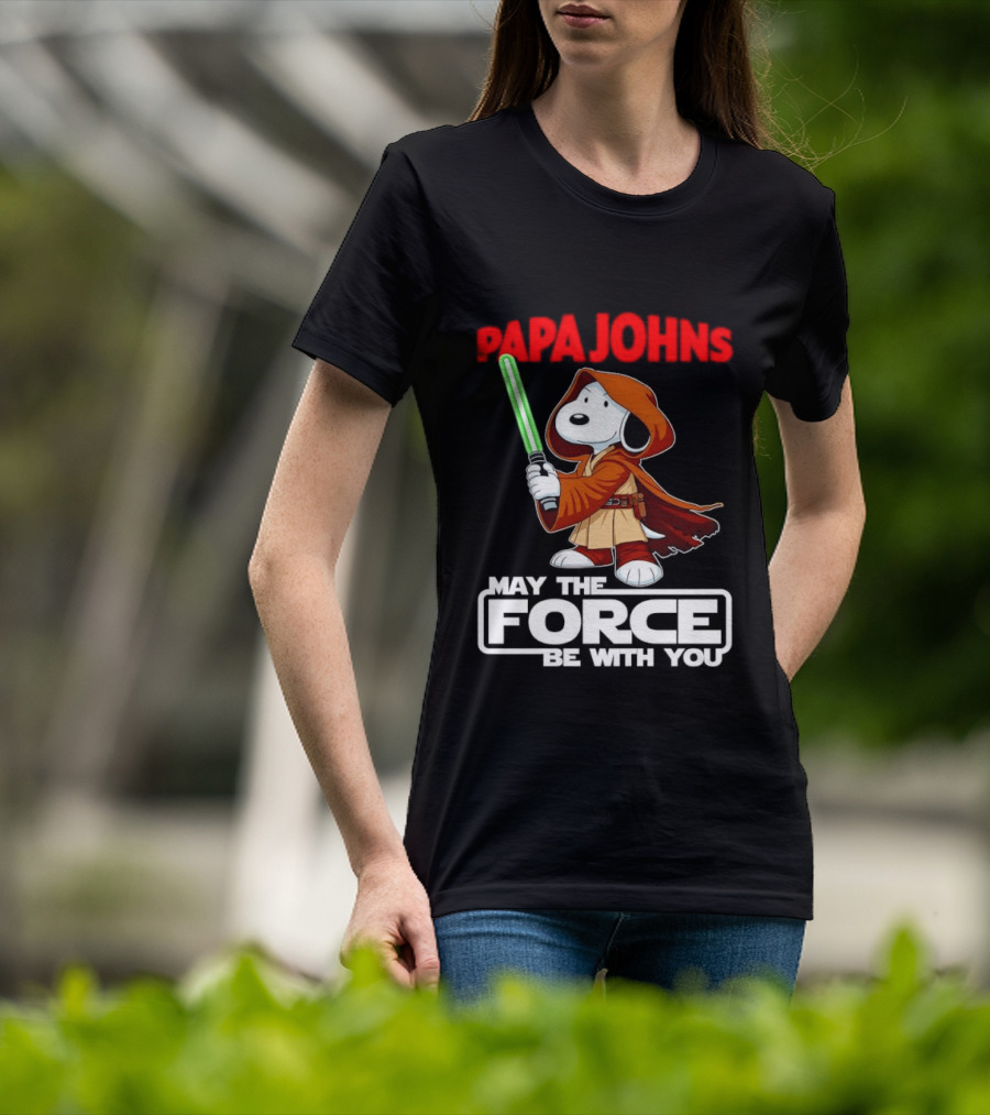 Snoopy Jedi Papa Johns May The Force Be With You Pizza Fan Favorite T-Shirt