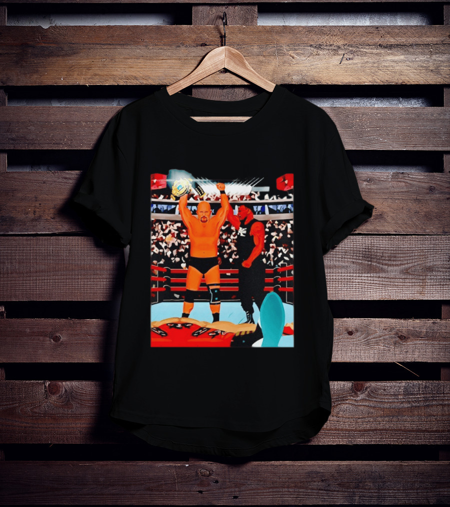 Stone Cold Steve Austin Championship Victory WWF Wrestling Arena Celebration T-Shirt