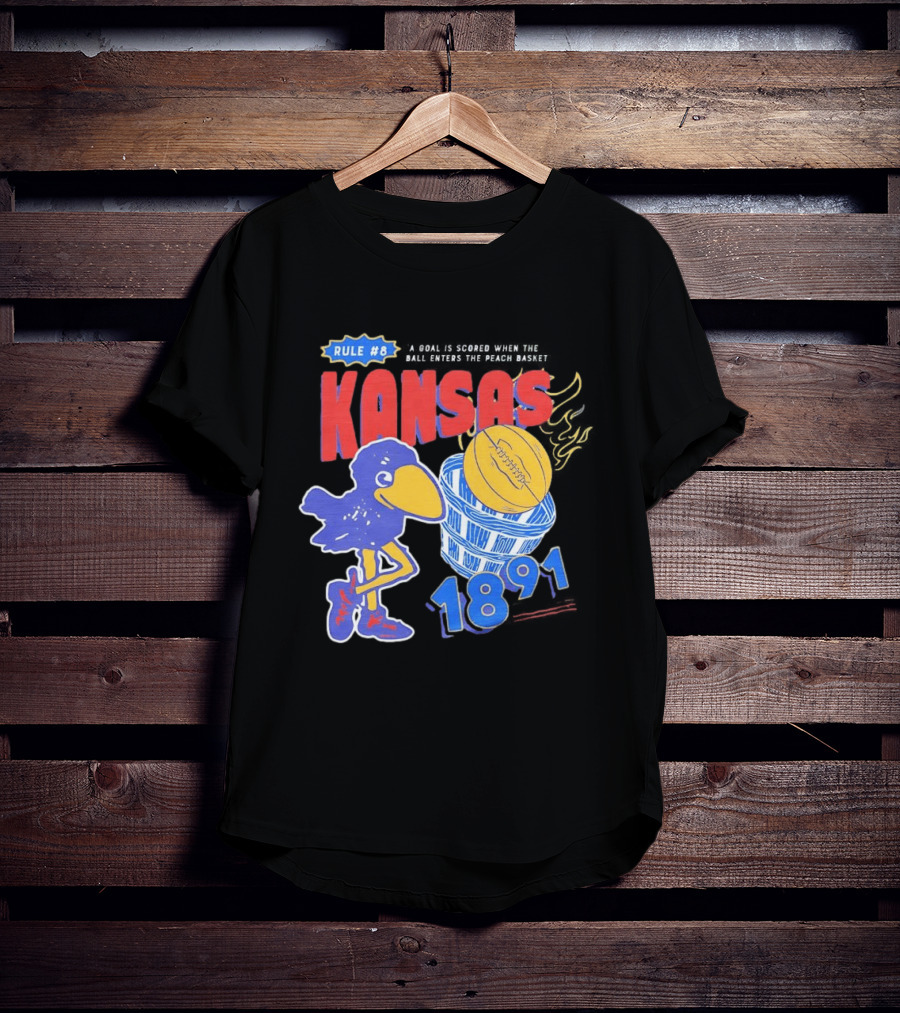 Rule #8 Kansas Jayhawks Basketball 1891 Big Jay T-Shirt