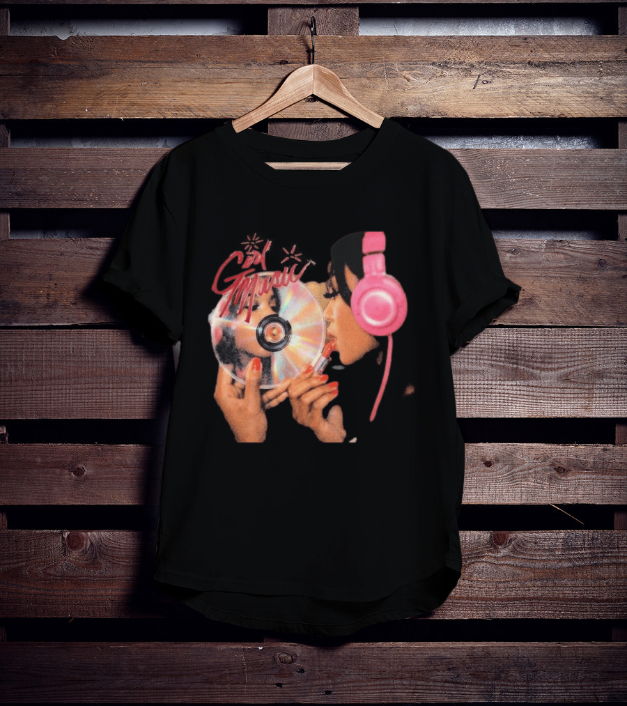 Girl Music Vol 1 EP Cover With Pink Headphones And CD T-Shirt
