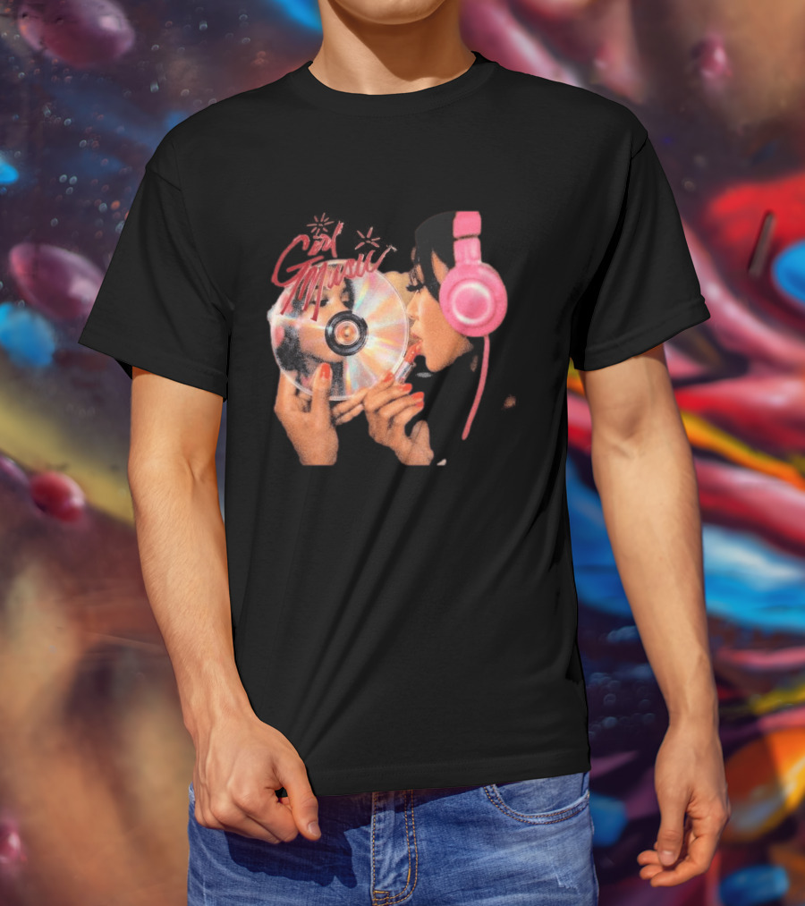 Girl Music Vol 1 EP Cover With Pink Headphones And CD T-Shirt