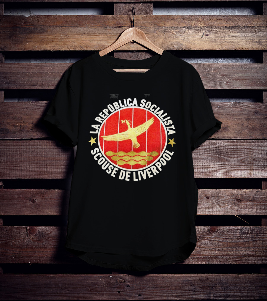 La Republica Socialista Scouse De Liverpool Bird And Waves Star T-Shirt