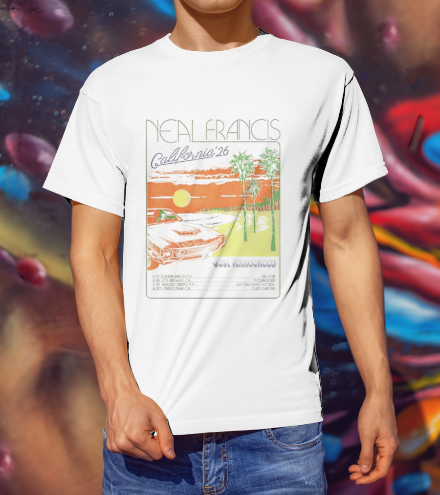 Neal Francis California Tour 2026 Sunset Palm Trees T-Shirt