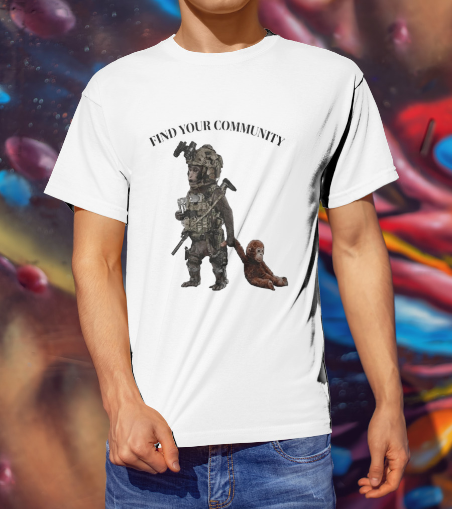 Tactical Punch The Monkey Find Your Community Military Humor T-Shirt