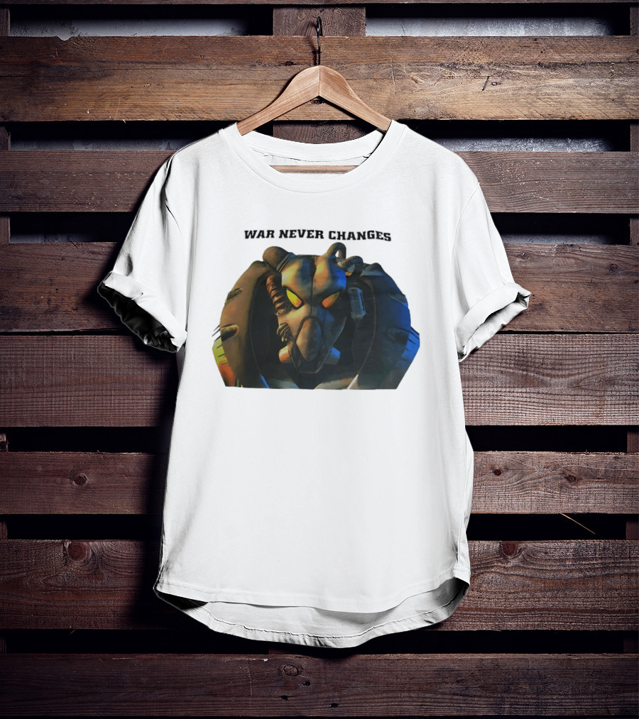 War Never Changes Enclave Power Armor Iconic Fallout Gaming T-Shirt