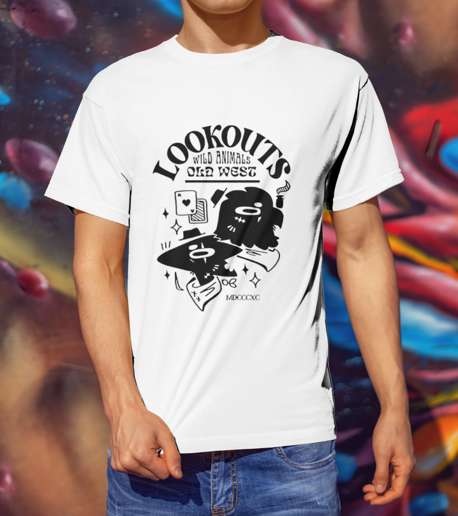 Lookouts Wild Animals Old West Card Game MDCCCXC T-Shirt