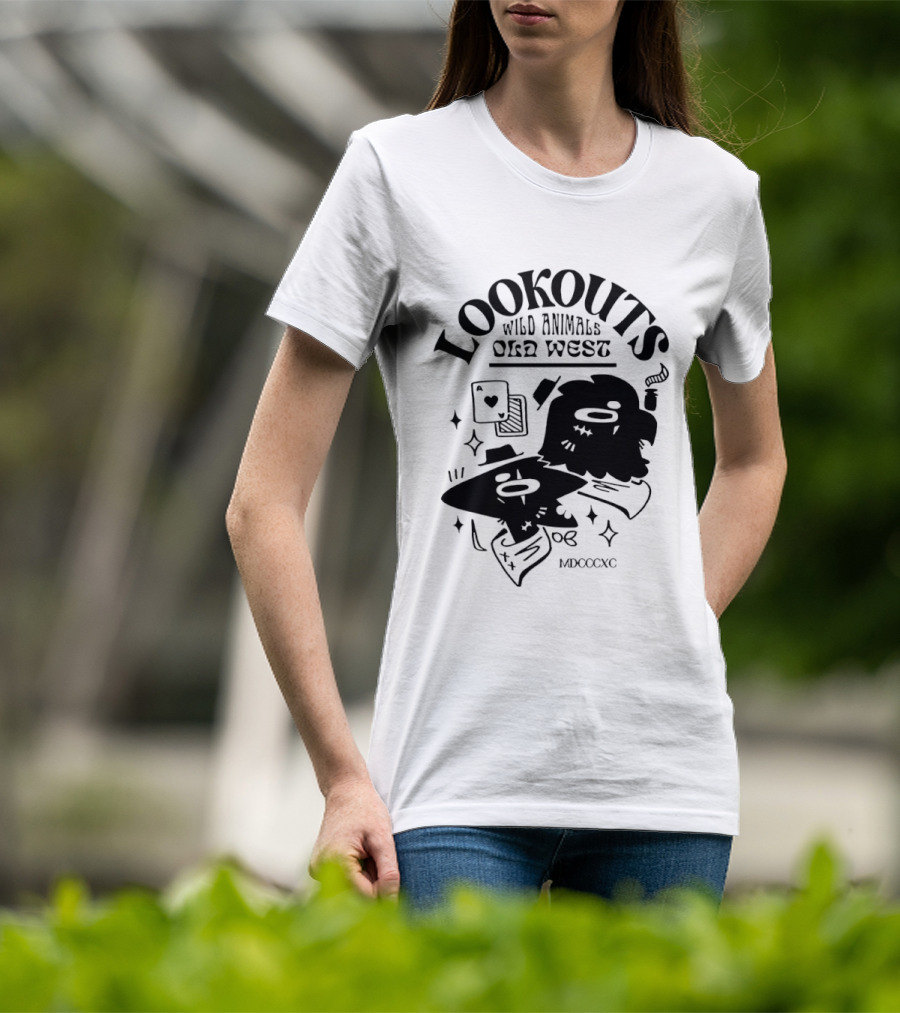 Lookouts Wild Animals Old West Card Game MDCCCXC T-Shirt