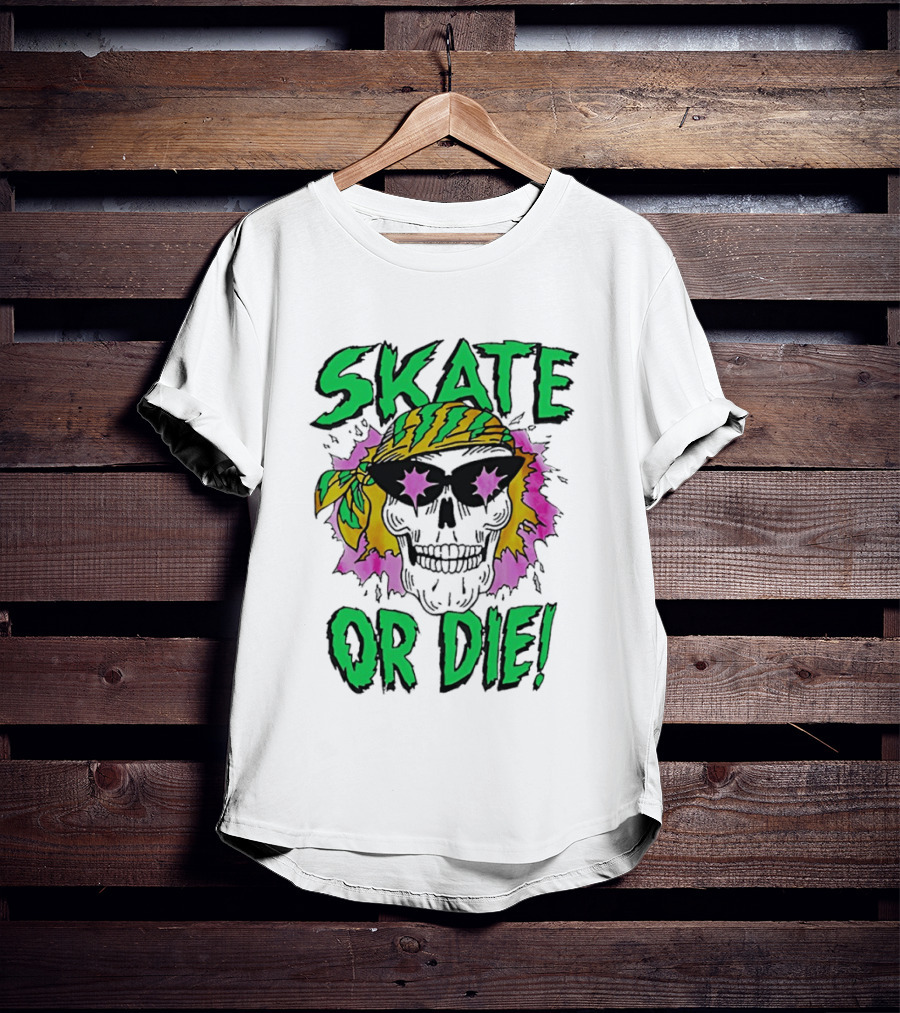 Stranger Things Season 4 Skate Or Die Skull Bandana Sunglasses T-Shirt
