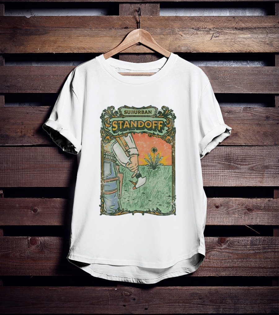 Suburban Standoff Wild West Duel Scene T-Shirt