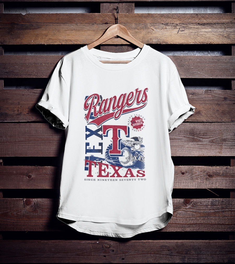 Texas Rangers EST 1972 Vintage Logo And Text Baseball Team T-Shirt