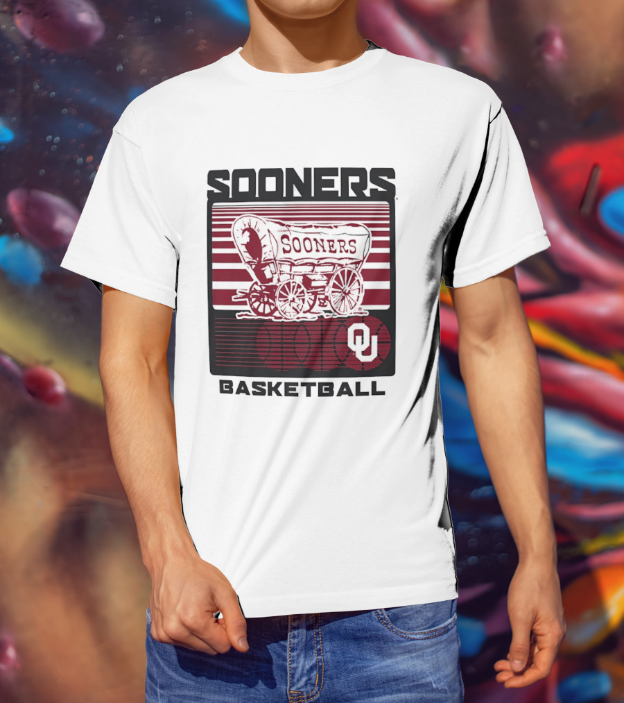 Sooners Basketball 1800s Wagon OU Staredown T-Shirt