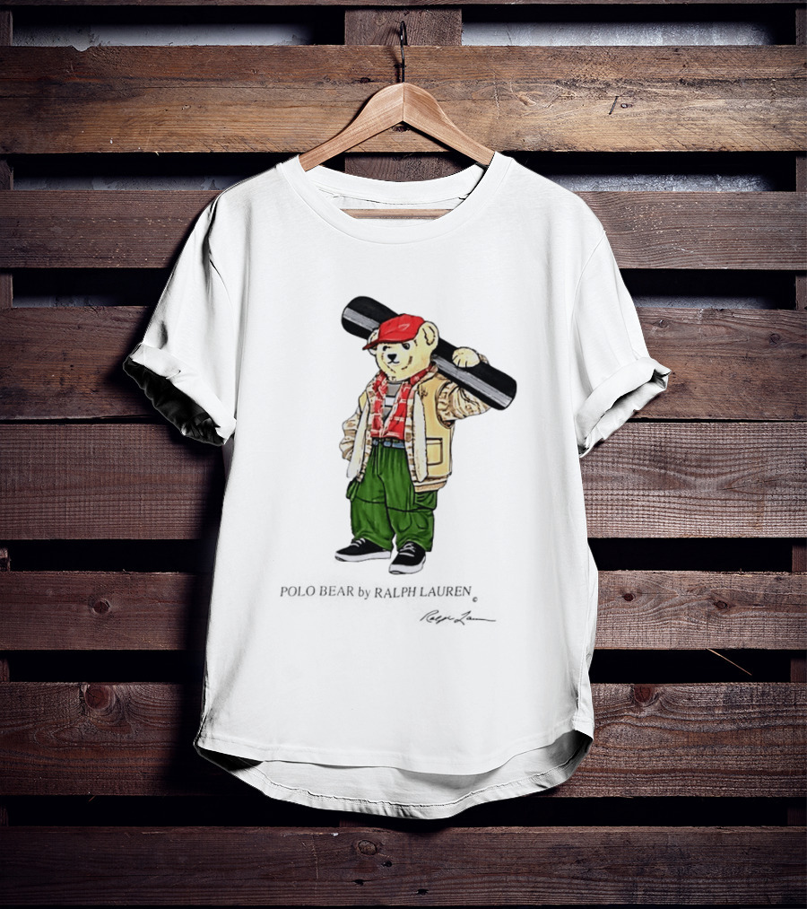 Polo Bear Ralph Lauren Vintage Outdoors Style Skier Fashion T-Shirt