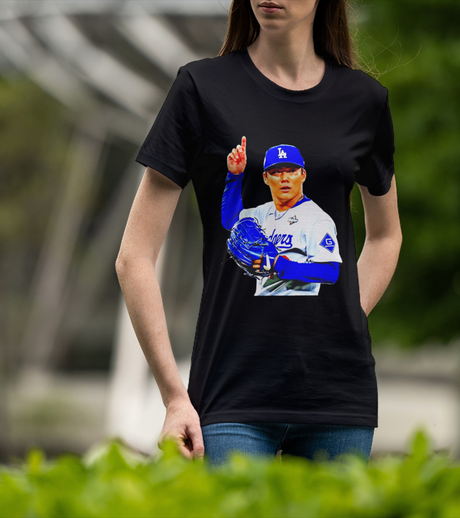 Yoshinobu Yamamoto '26 Los Angeles Dodgers Player Blue Glove T-Shirt