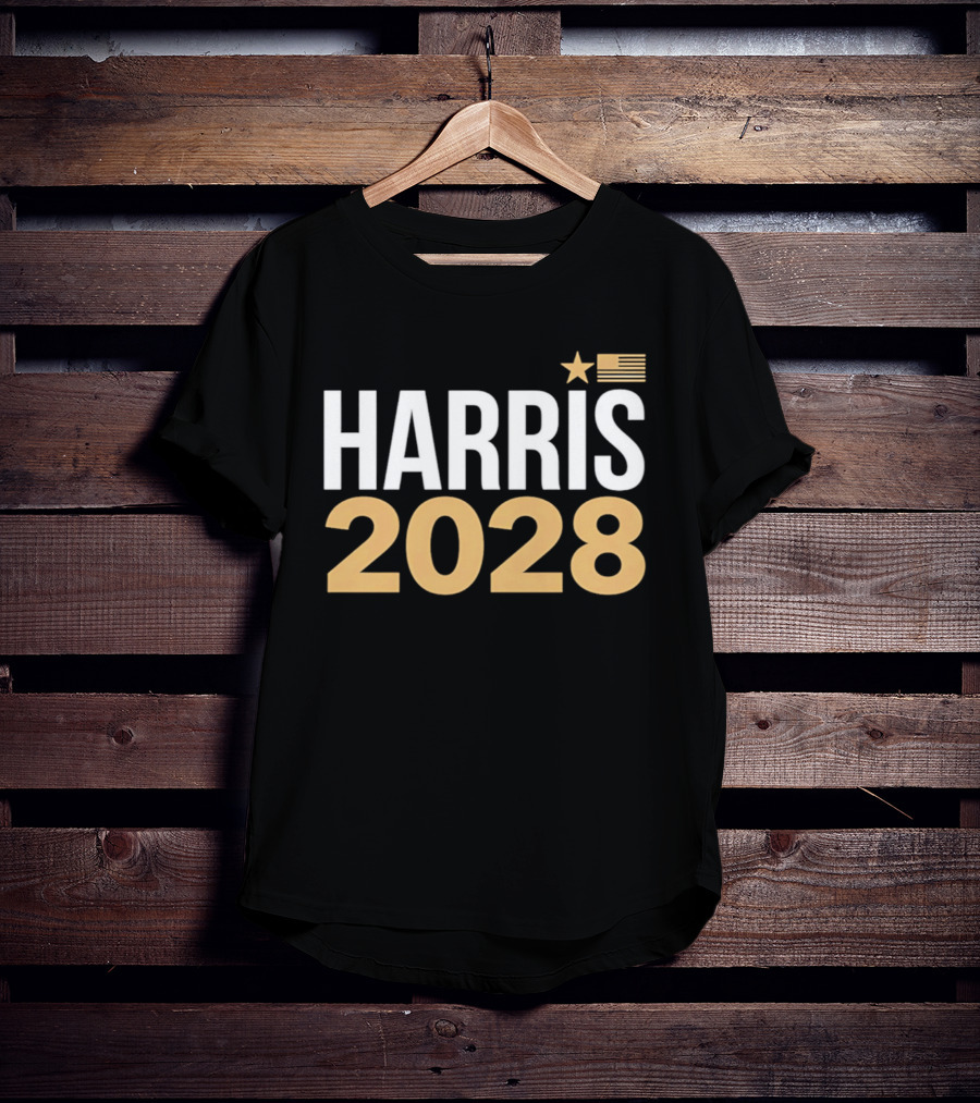 Harris 2028 USA Flag Star T-Shirt