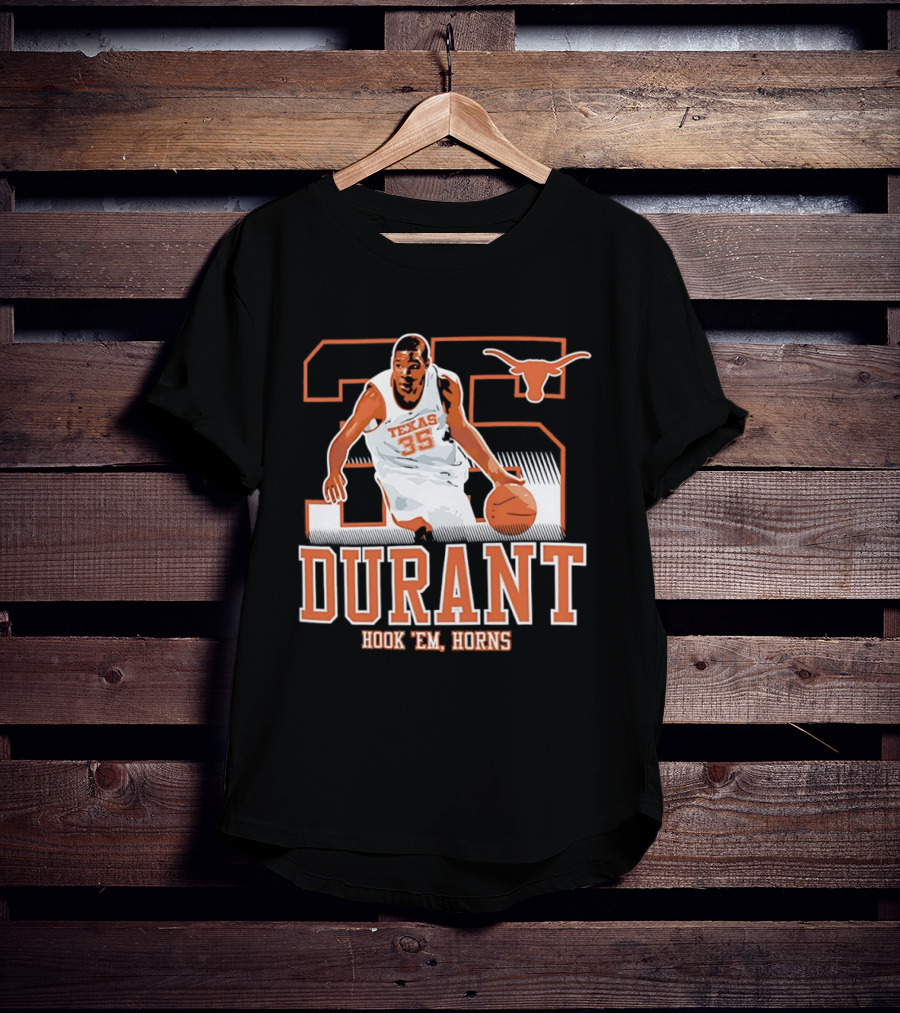 Kevin Durant 35 Texas Hook 'em Horns Longhorns Basketball T-Shirt