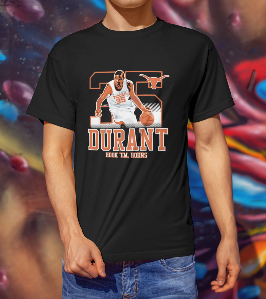 Kevin Durant 35 Texas Hook 'em Horns Longhorns Basketball T-Shirt