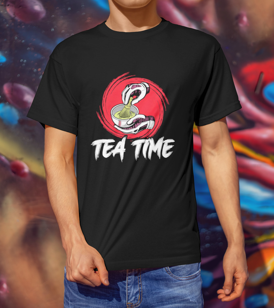 Tea Time Baseball Pouring Sports Fusion T-Shirt