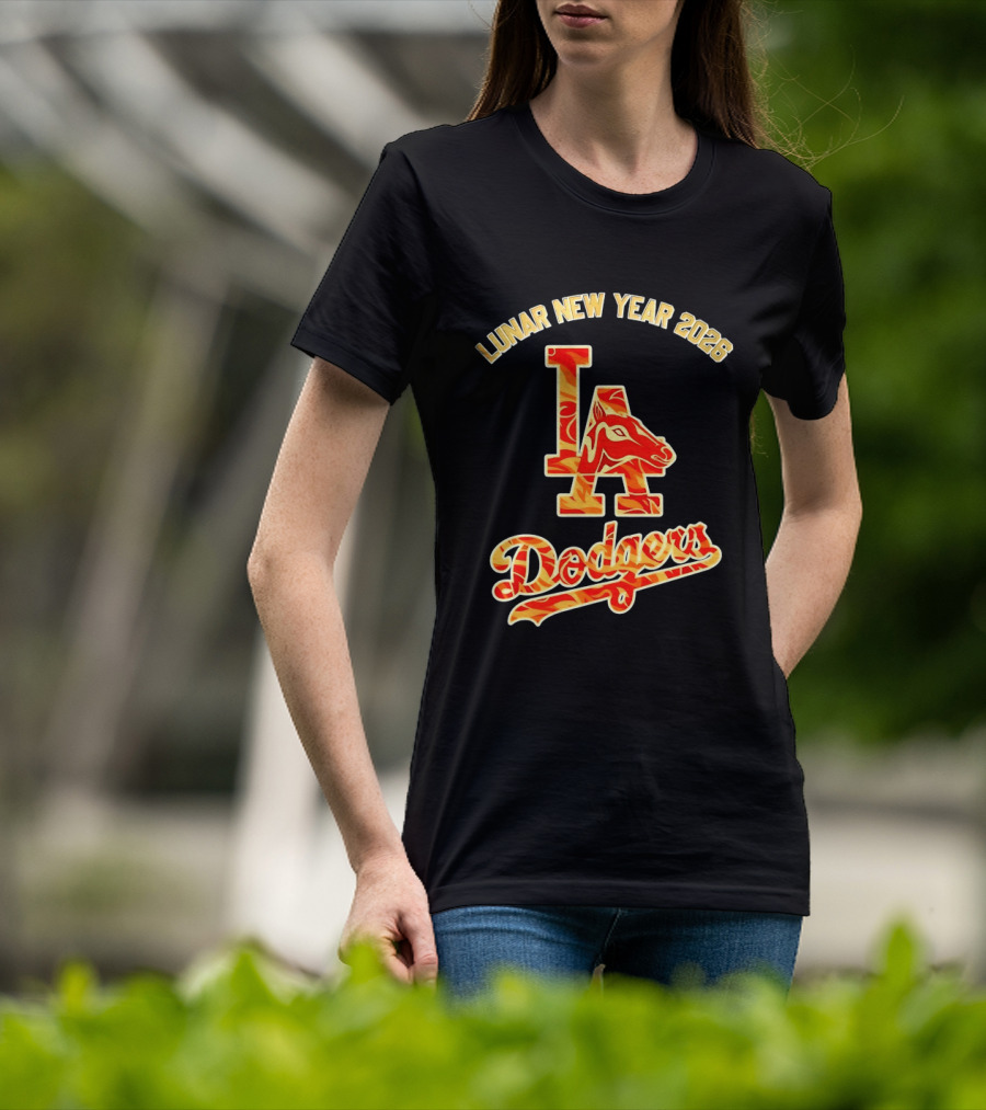 Lunar New Year 2026 LA Dodgers Horse Symbol Celebration T-Shirt