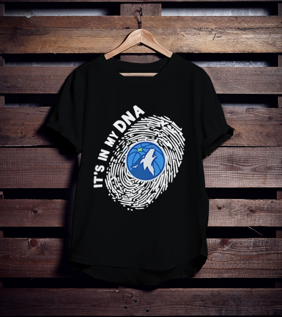 Minnesota Timberwolves It's In My DNA Fingerprint Wolf Basketball T-Shirt