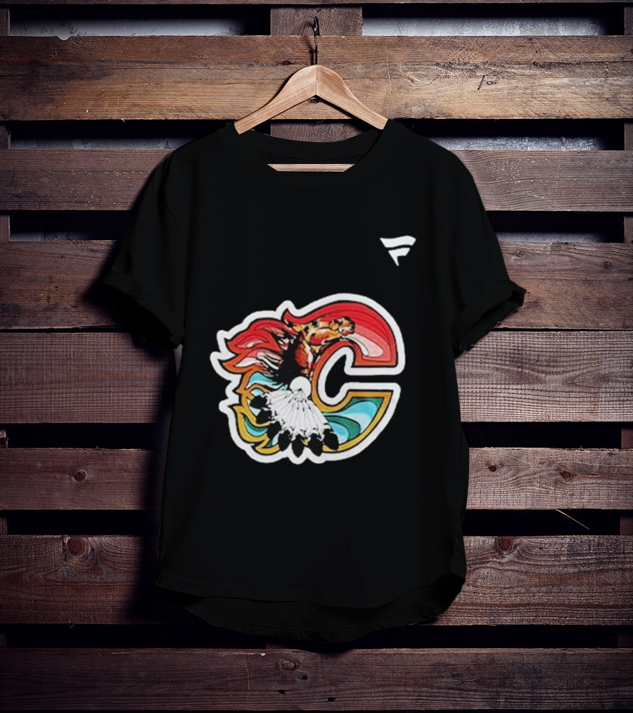 Calgary Flames Hockey Native Tribute C Logo Celebration T-Shirt