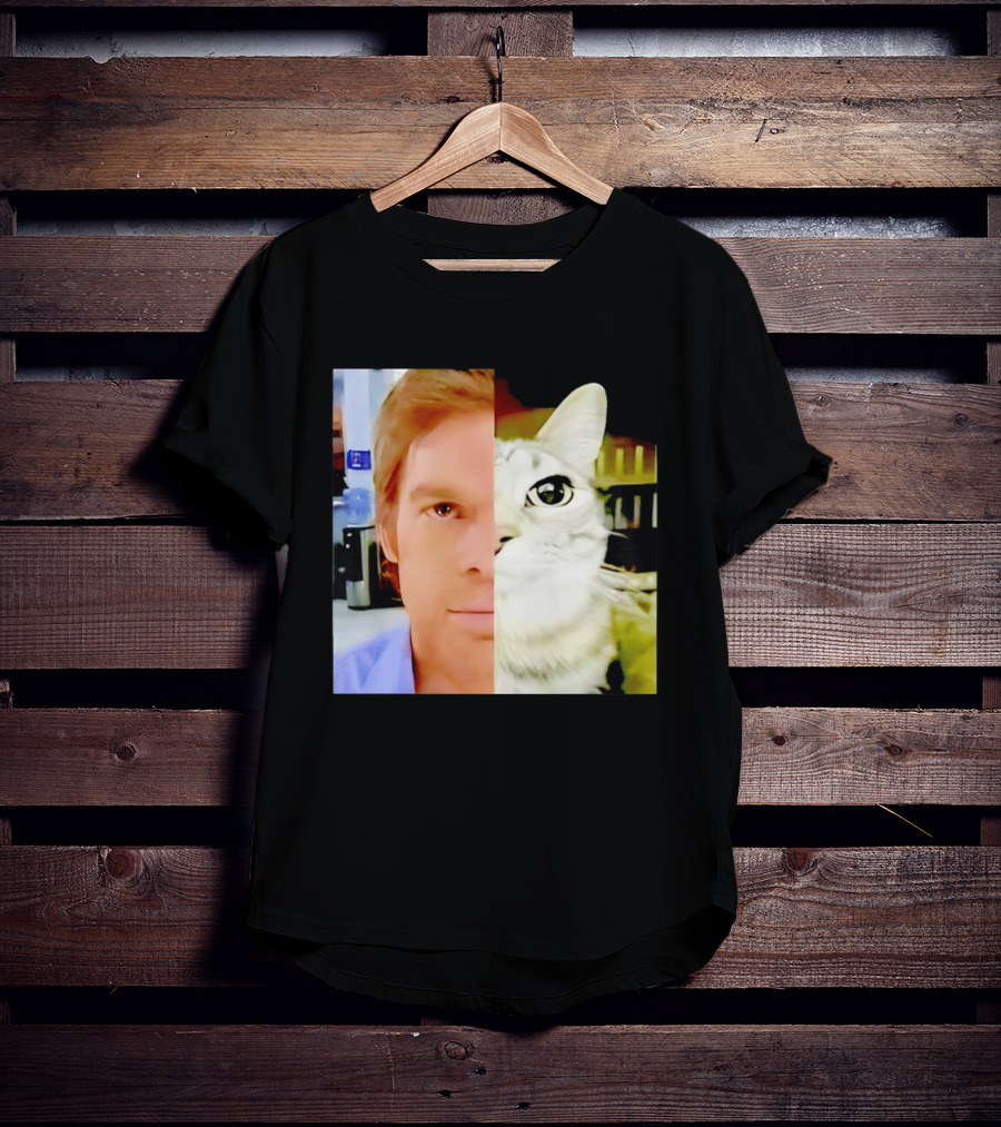 Dexter Morgan Cat Mashup Face Fusion T-Shirt