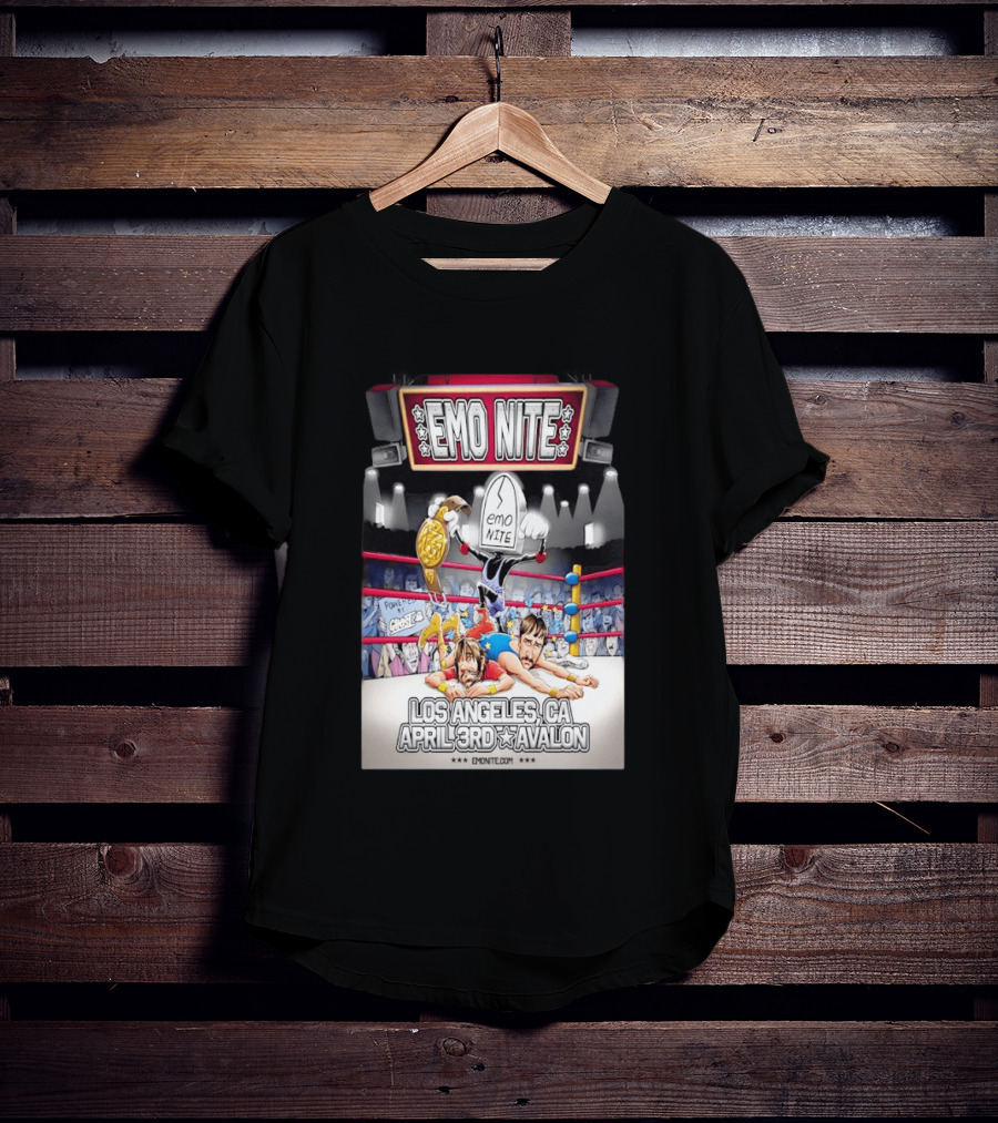 Emo Nite Los Angeles CA April 3rd Avalon Ghost Wrestling Show T-Shirt