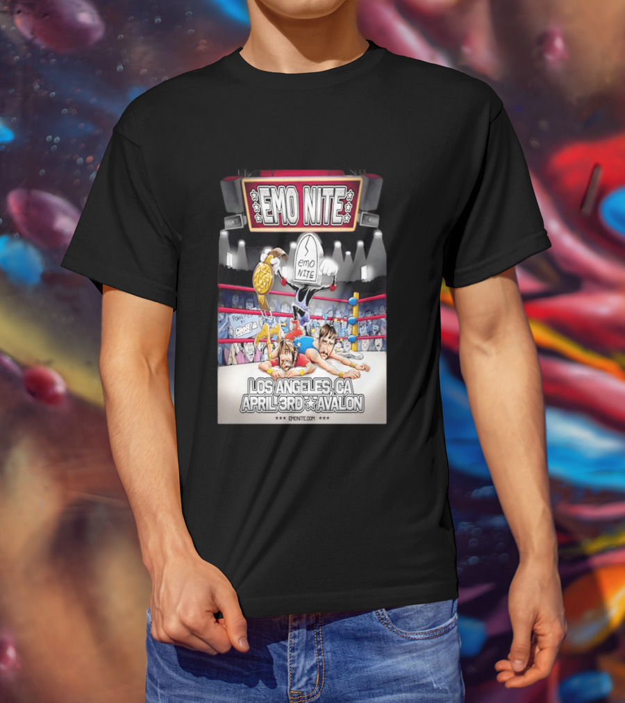 Emo Nite Los Angeles CA April 3rd Avalon Ghost Wrestling Show T-Shirt