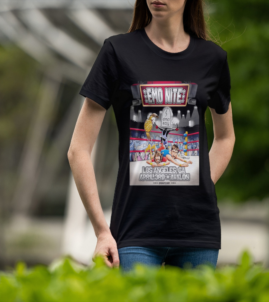 Emo Nite Los Angeles CA April 3rd Avalon Ghost Wrestling Show T-Shirt