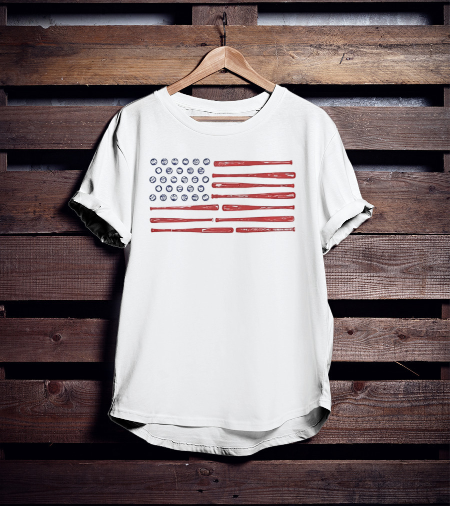 USA Baseball Flag Stars And Stripes T-Shirt