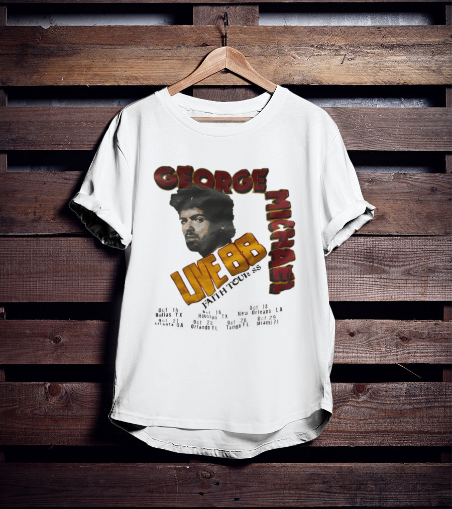 George Michael Live 88 Faith Tour 1988 Wembley Birmingham Glasgow Paris Dortmund Rotterdam T-Shirt