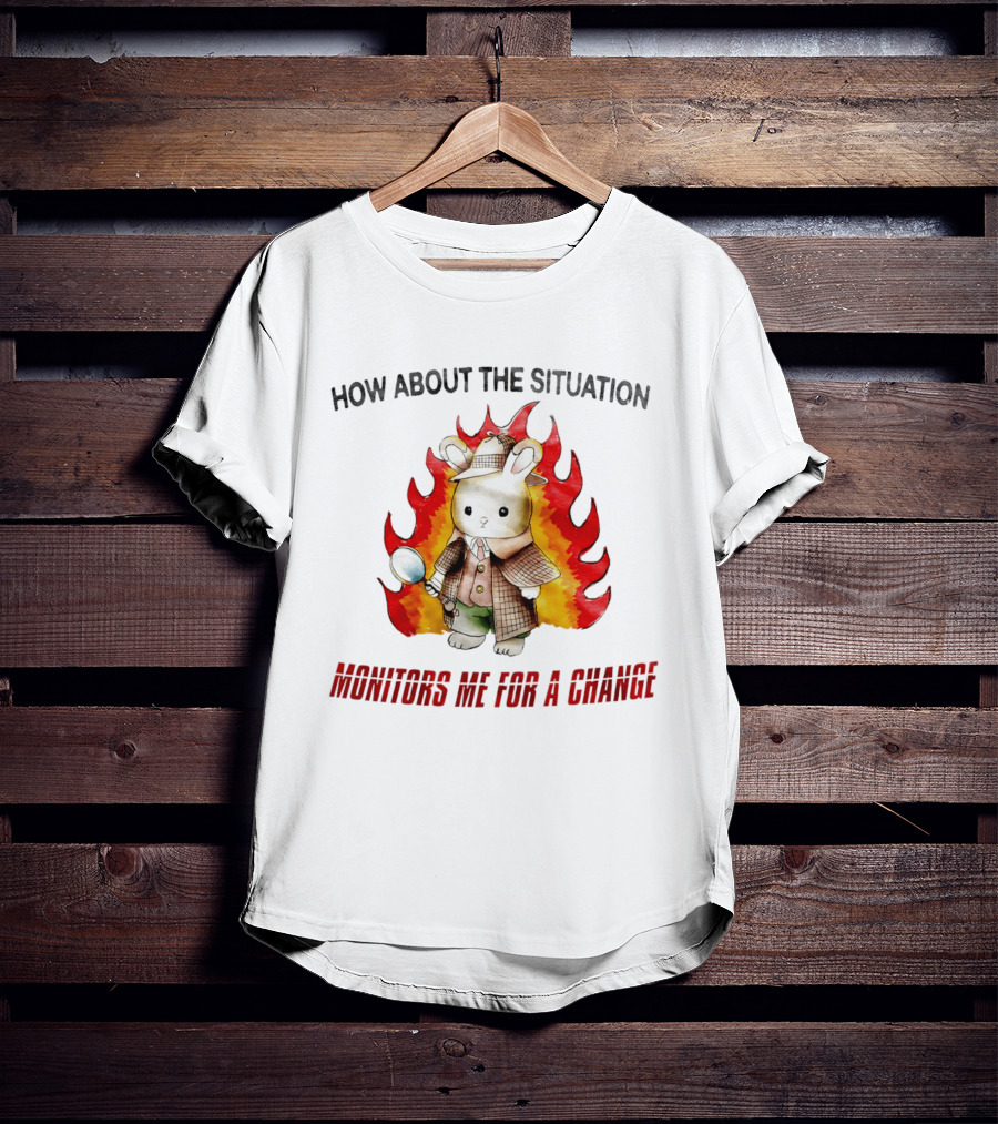 How About The Situation Monitors Me For A Change Bunny Detective In Flames T-Shirt