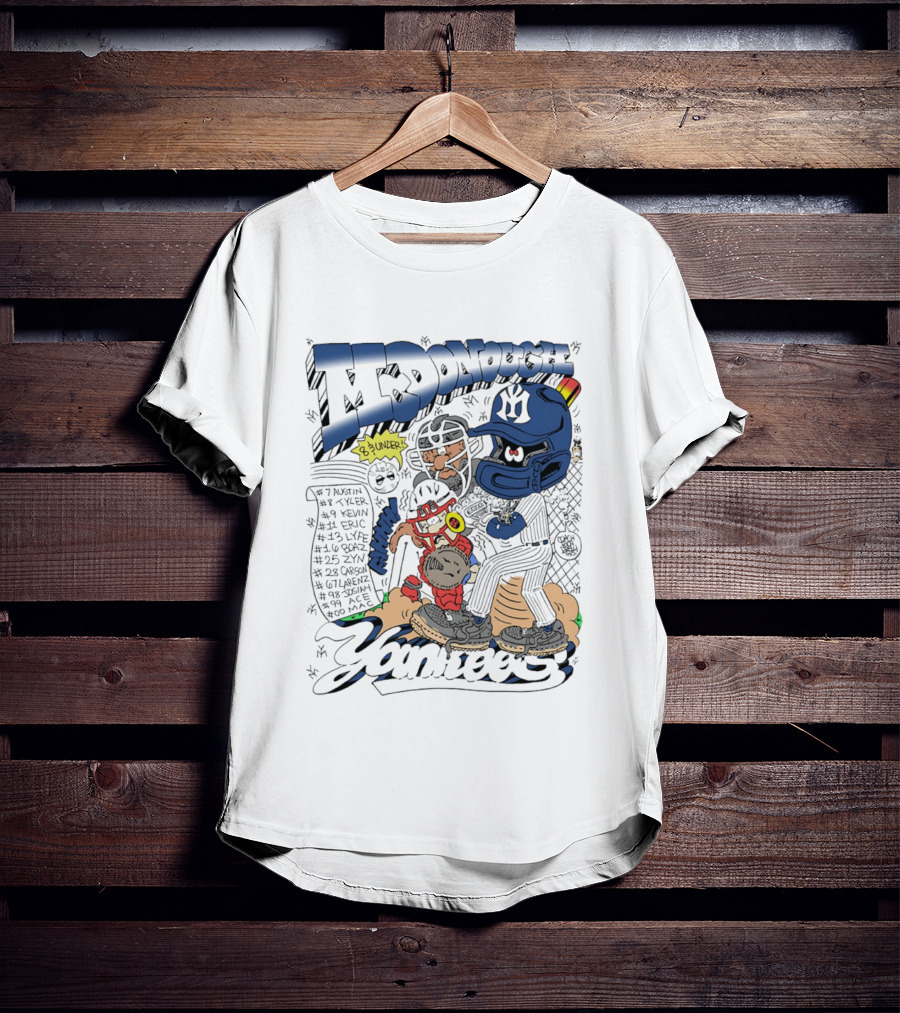 McDonough Yankees Caricature Number List And Players T-Shirt