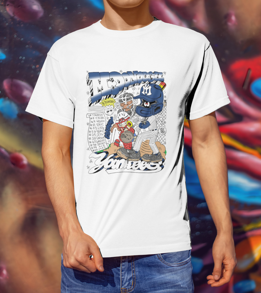 McDonough Yankees Caricature Number List And Players T-Shirt