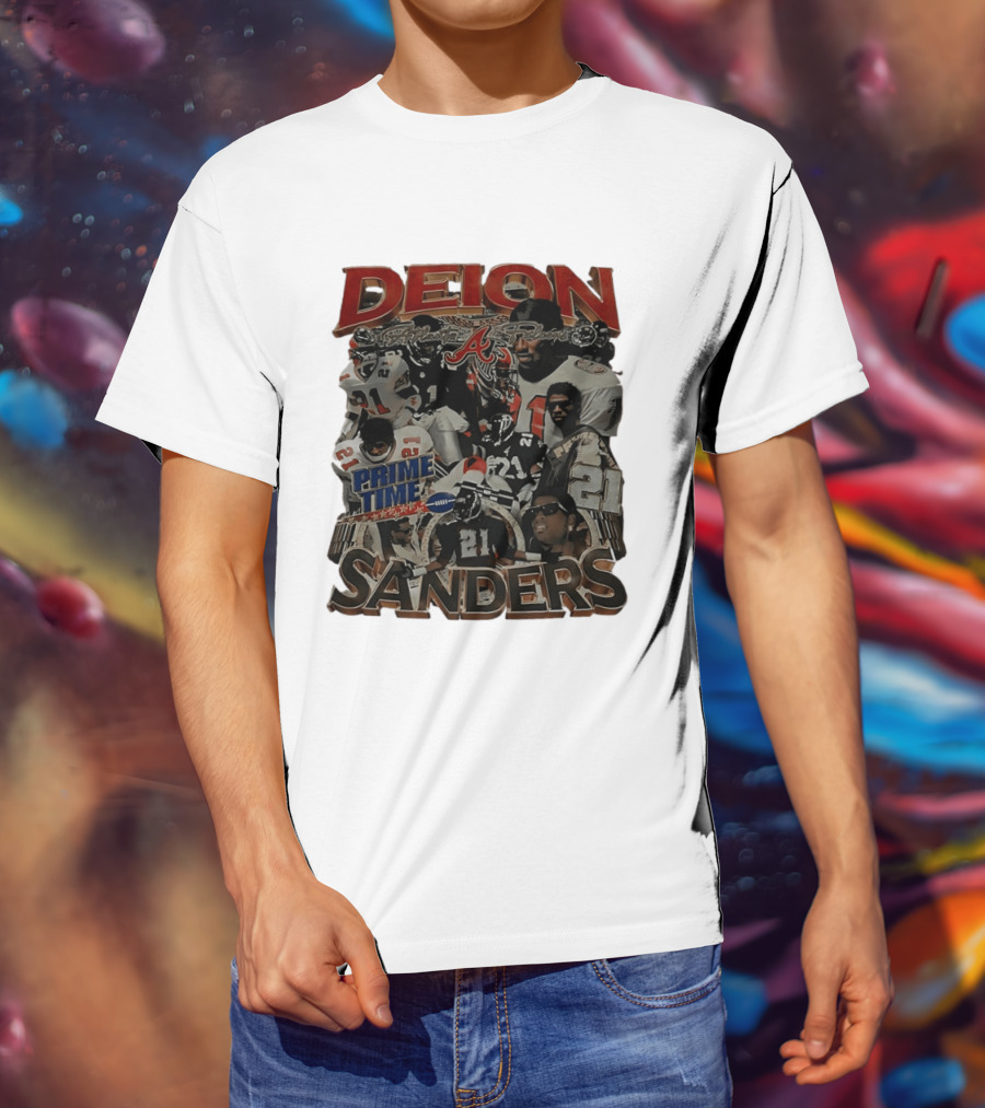 Deion Sanders Prime Time Atlanta Falcons Football 21 T-Shirt