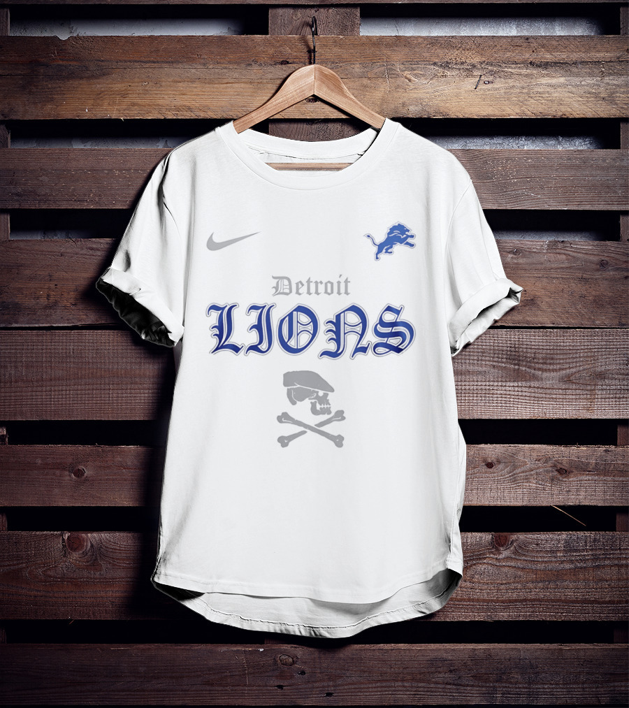 Detroit Lions Nike Dropkick Murphys Skull Collaboration Fan Gear T-Shirt