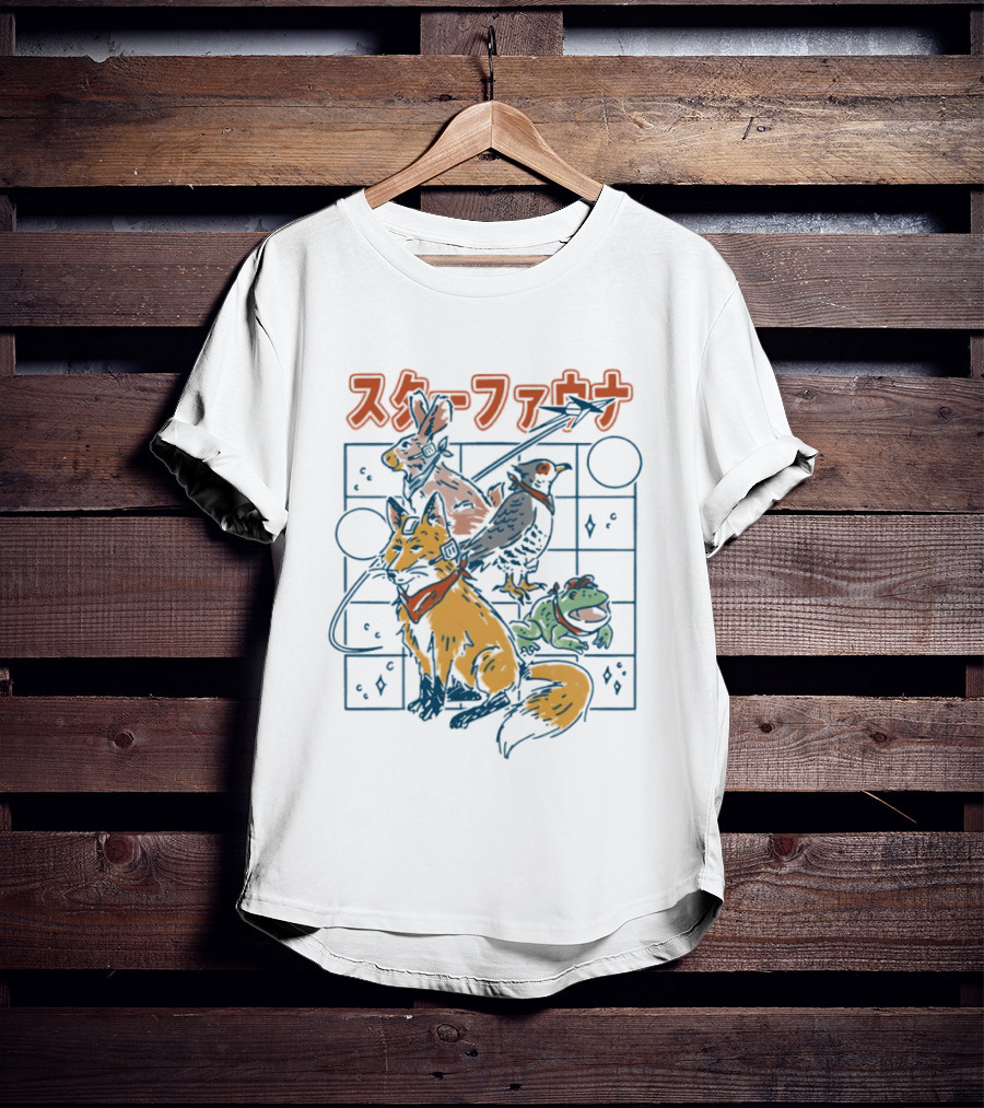 Star Fauna Fox Rabbit Falcon Frog T-Shirt