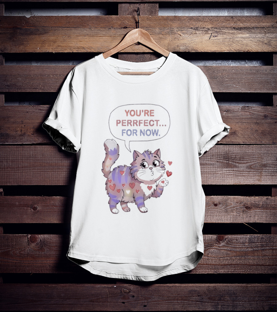 You're Perrfect For Now Love Cat Hearts T-Shirt