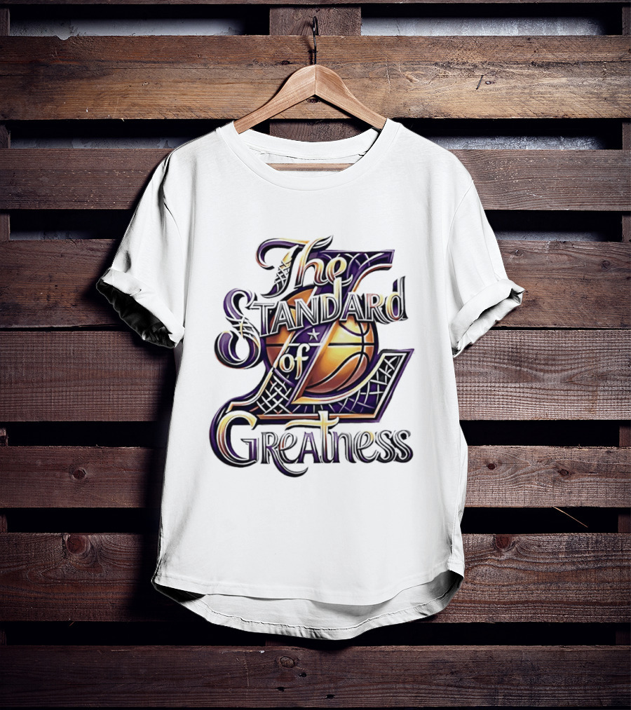 The Standard Of Greatness Gold Basketball Trophy Lakers T-Shirt