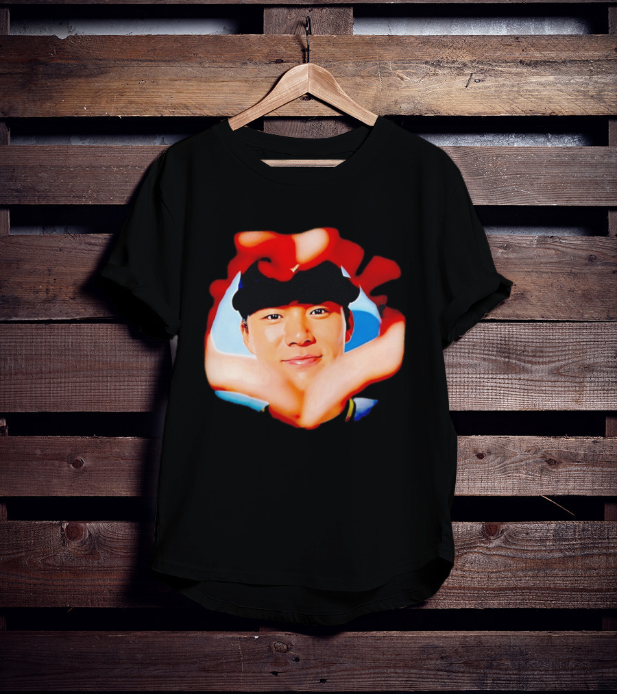 Yoshinobu Yamamoto Los Angeles Dodgers Heart Hand Photo T-Shirt