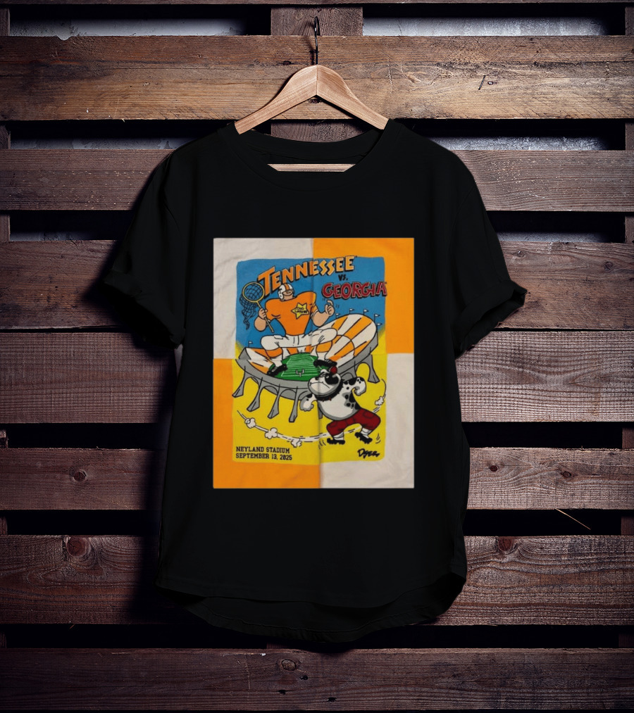 Tennessee Vs Georgia Neyland Stadium September 13 2025 Cartoon Bulldogs Volunteers T-Shirt