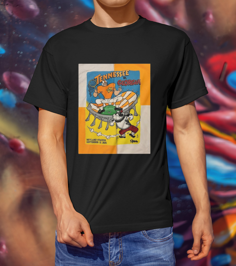 Tennessee Vs Georgia Neyland Stadium September 13 2025 Cartoon Bulldogs Volunteers T-Shirt
