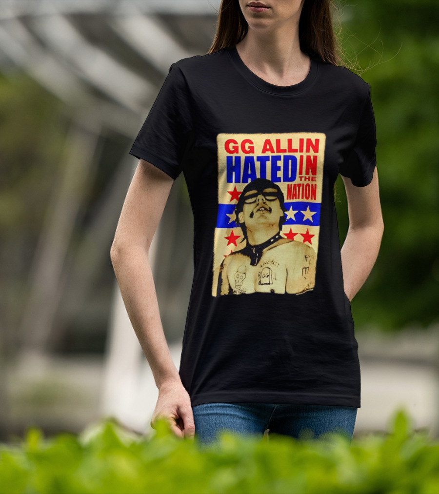 GG Allin Hated In The Nation Live Fast Tattoo Stars T-Shirt
