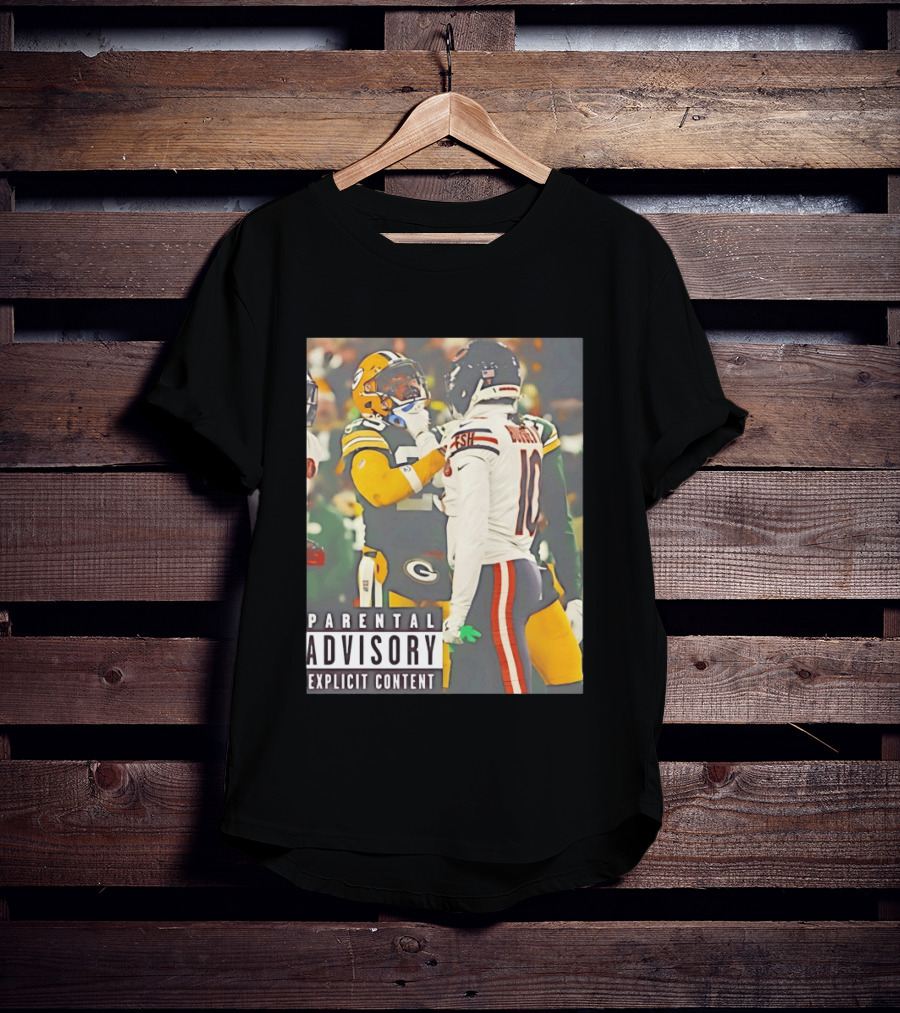 Green Bay Packers Vs Chicago Bears Rivalry Parental Advisory Explicit Content T-Shirt