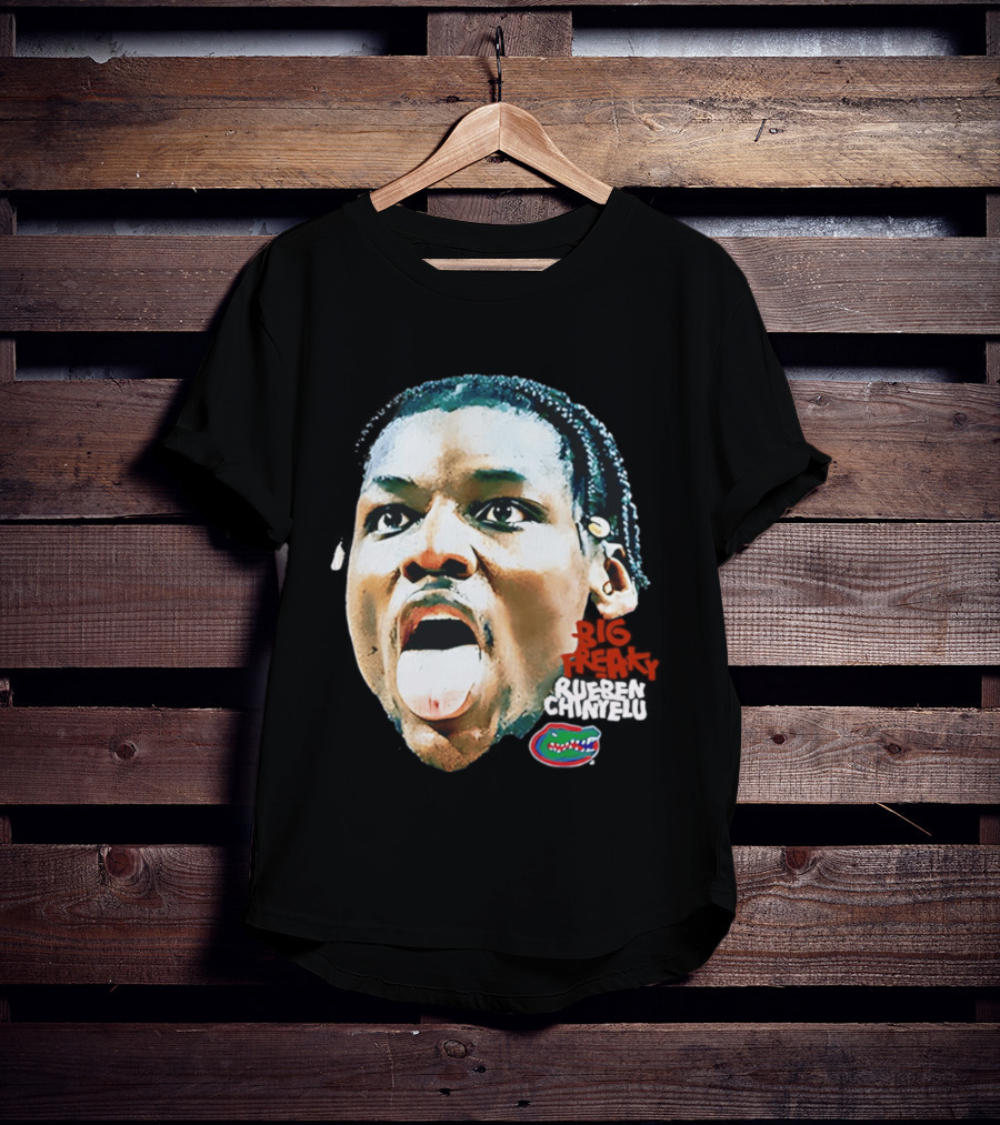 Rueben Chinyelu Big Freak Florida Basketball Game Face NCAA Gators T-Shirt