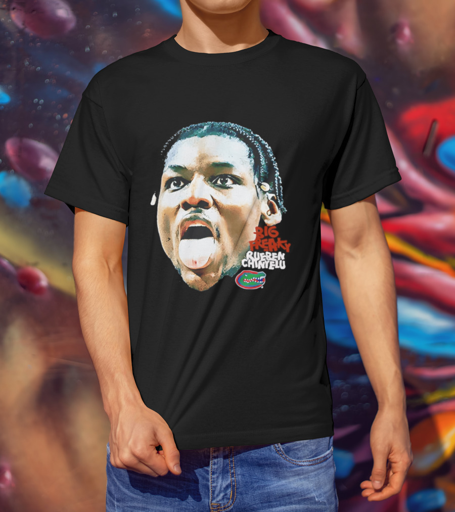 Rueben Chinyelu Big Freak Florida Basketball Game Face NCAA Gators T-Shirt