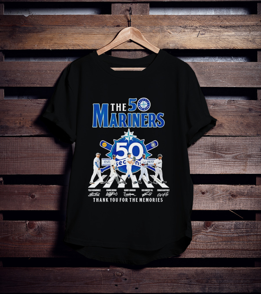 The Mariners 50th Anniversary 1977 2026 Iconic Players Thank You For The Memories T-Shirt