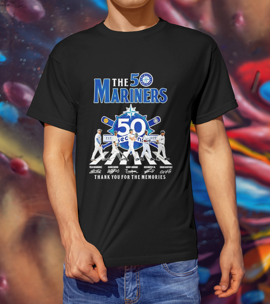 The Mariners 50th Anniversary 1977 2026 Iconic Players Thank You For The Memories T-Shirt